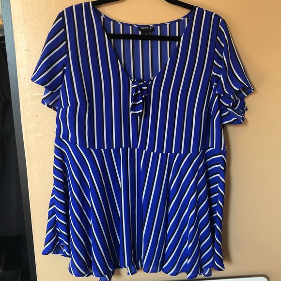 Torrid Striped Blouse - Picture 1 of 3